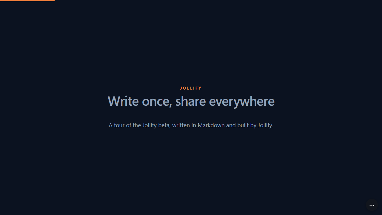 The first slide of the Jollify tour deck